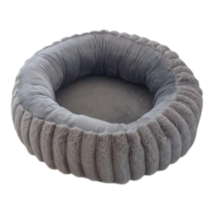 Large Dog Donut Crumple Bed - Silver - L153